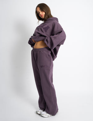 Kaiia Logo Wide Leg Joggers Deep Purple