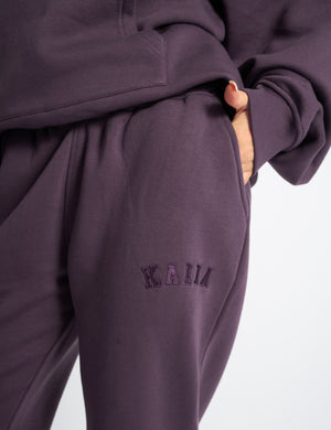 Kaiia Logo Wide Leg Joggers Deep Purple