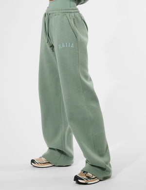 Kaiia Logo Wide Leg Joggers Green Tea