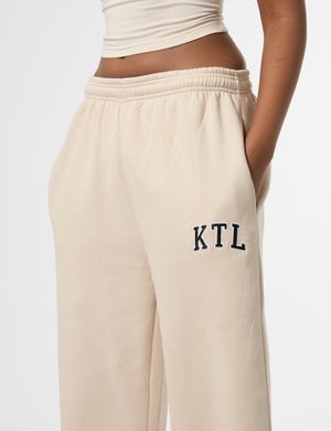 Kaiia KTL Logo Wide Leg Joggers Truffle