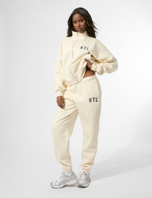 Kaiia KTL Logo Cuffed Joggers Buttercream