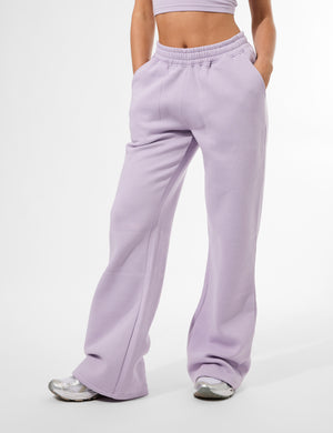 Kaiia Studio Script Logo Wide Leg Jogger Lilac