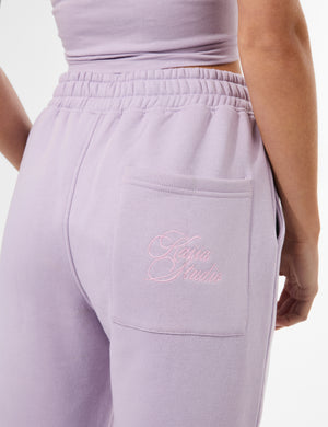 Kaiia Studio Script Logo Wide Leg Jogger Lilac