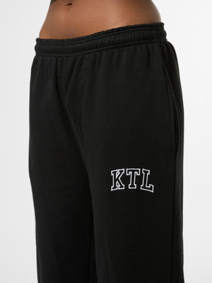 Kaiia KTL Logo Wide Leg Joggers Black