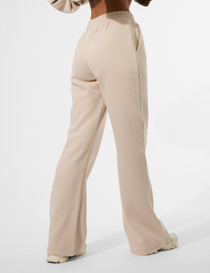 Kaiia Logo Wide Leg Joggers Truffle