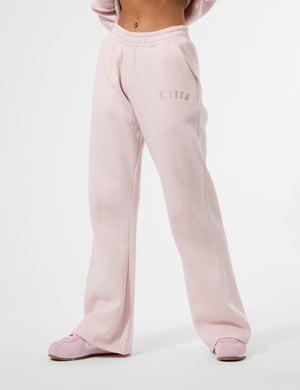 Kaiia Logo Wide Leg Joggers Pink Chai