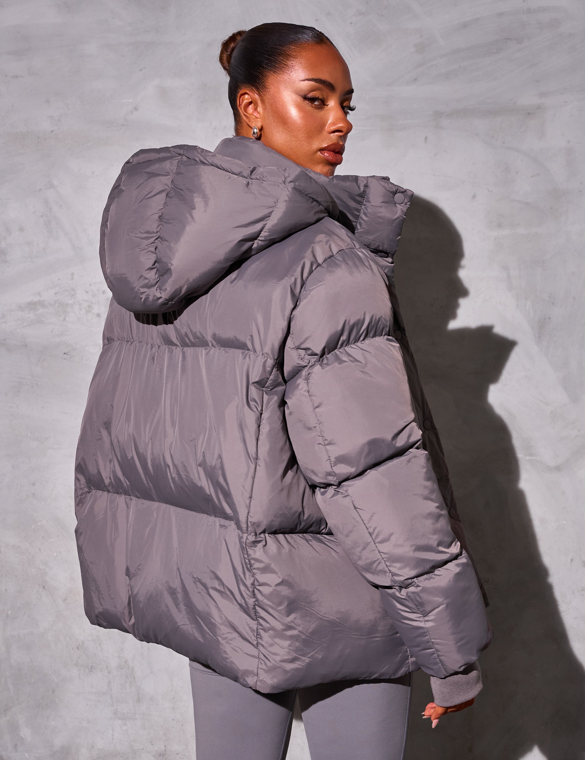 Grey puffer coat online