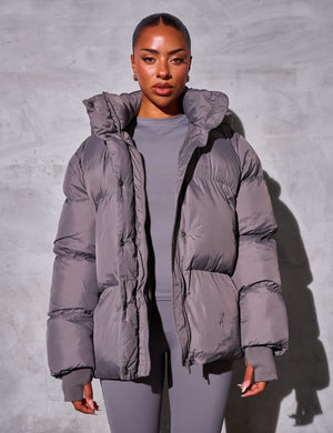 Kaiia Studio Oversized Puffer Coat Grey