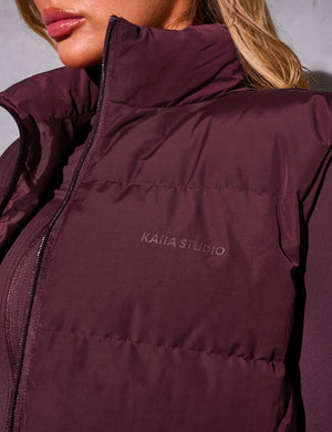 Kaiia Studio Padded Gilet Deep Burgundy