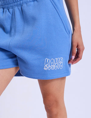 Kaiia Studio Bubble Logo Sweat Shorts Blue