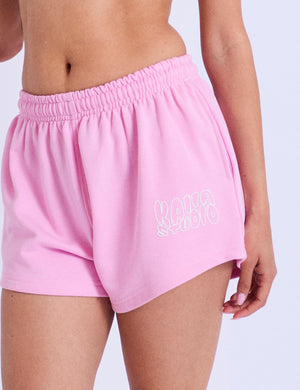 Kaiia Studio Bubble Logo Mini Sweat Shorts Baby Pink