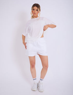 Kaiia Logo Sweat Shorts Off White