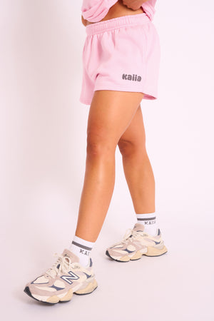 Kaiia Studio Bubble Logo Sweat Shorts Pink