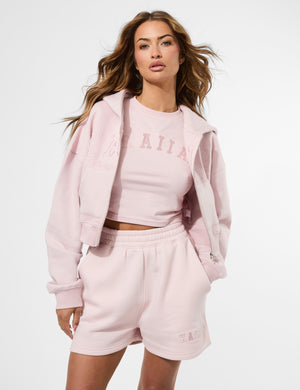 Kaiia Logo Sweat Shorts Pink Chai