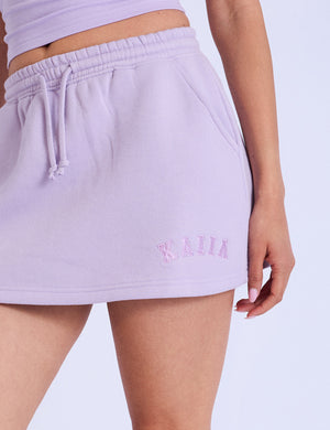 Kaiia Logo Mini Sweat Skirt Lilac