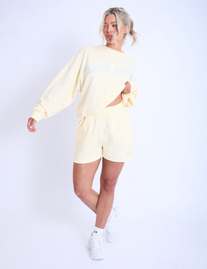 Kaiia Sport Oversized Sweatshirt Lemon & Light Blue