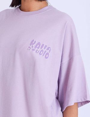 Kaiia Studio Bubble Logo Oversized T-shirt Lilac