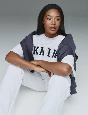 Kaiia Oversized T-shirt Grey Marl & Navy