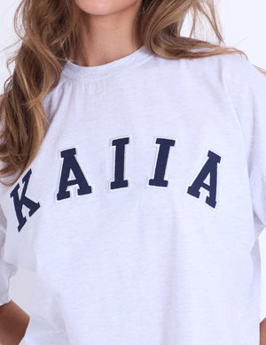 Kaiia Oversized T-shirt Grey Marl & Navy