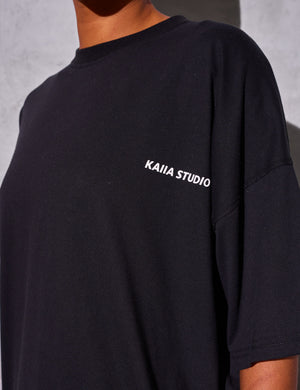 Kaiia Studio Logo Oversized Tee Black