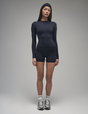 Kaiia Sculpt Long Sleeve Fitted T-shirt Black