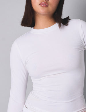 Slim Fit T-shirt With Long Sleeves White