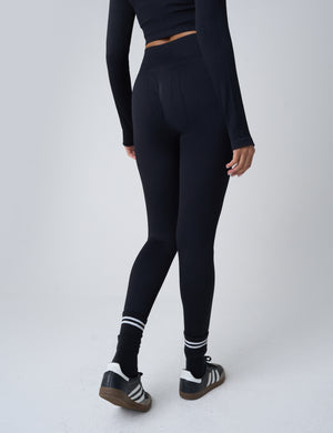 Ribbed High Waisted Bum Lift Leggings Black