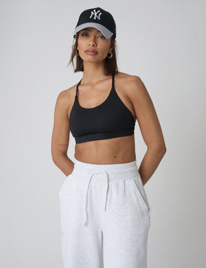 Cross Over Back Detail Sports Bra Black