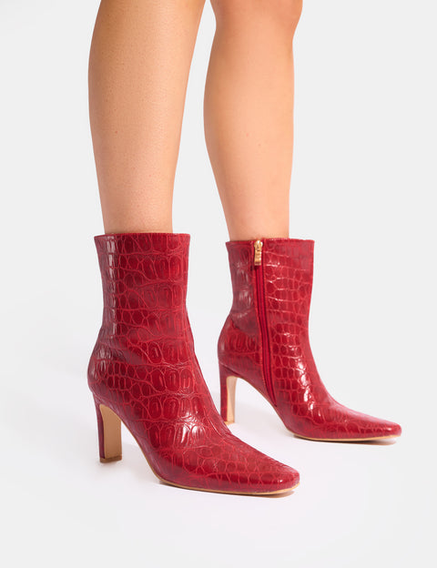 Red Ankle Boots