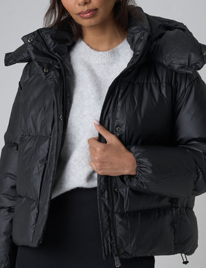 Hooded Puffer Coat Black