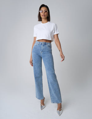 Boxy Fit Cropped T-Shirt White