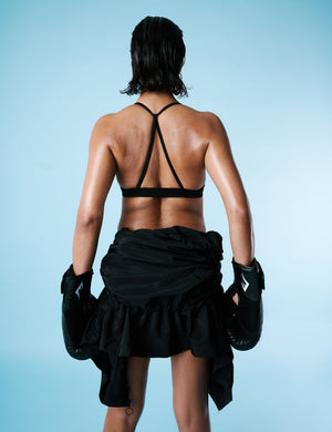 Cross Over Back Detail Sports Bra Black