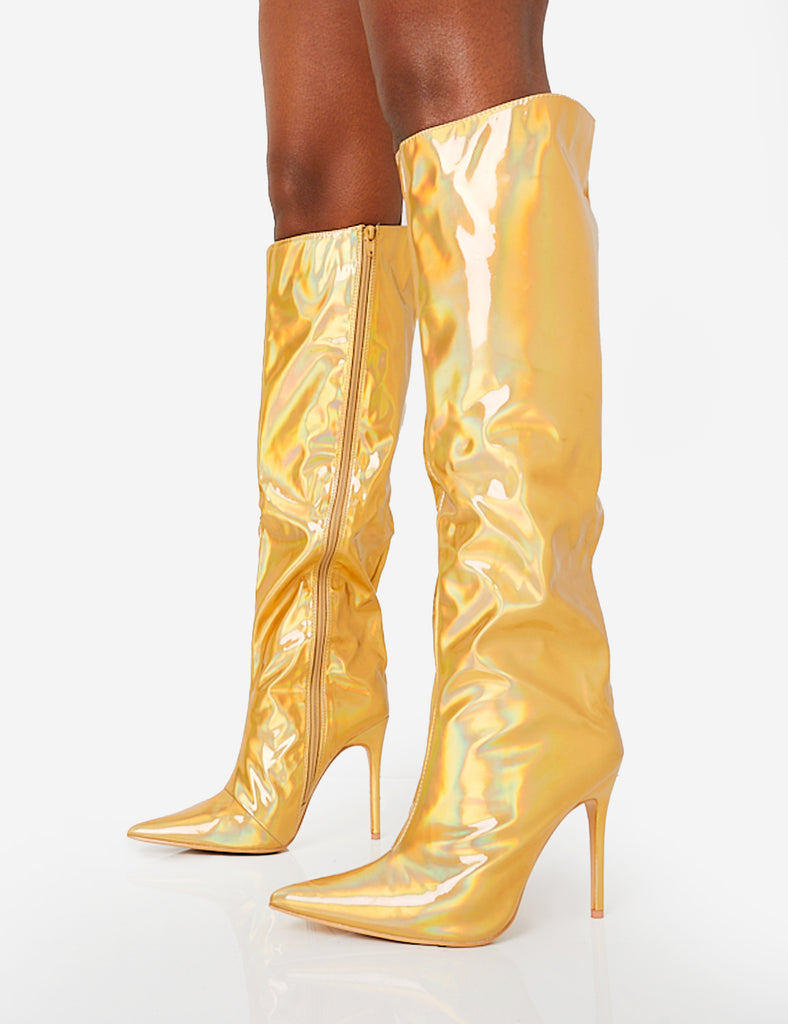 Yellow hot sale gold boots