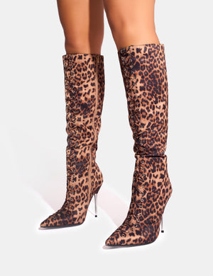 Cheetah print thigh high boots hotsell