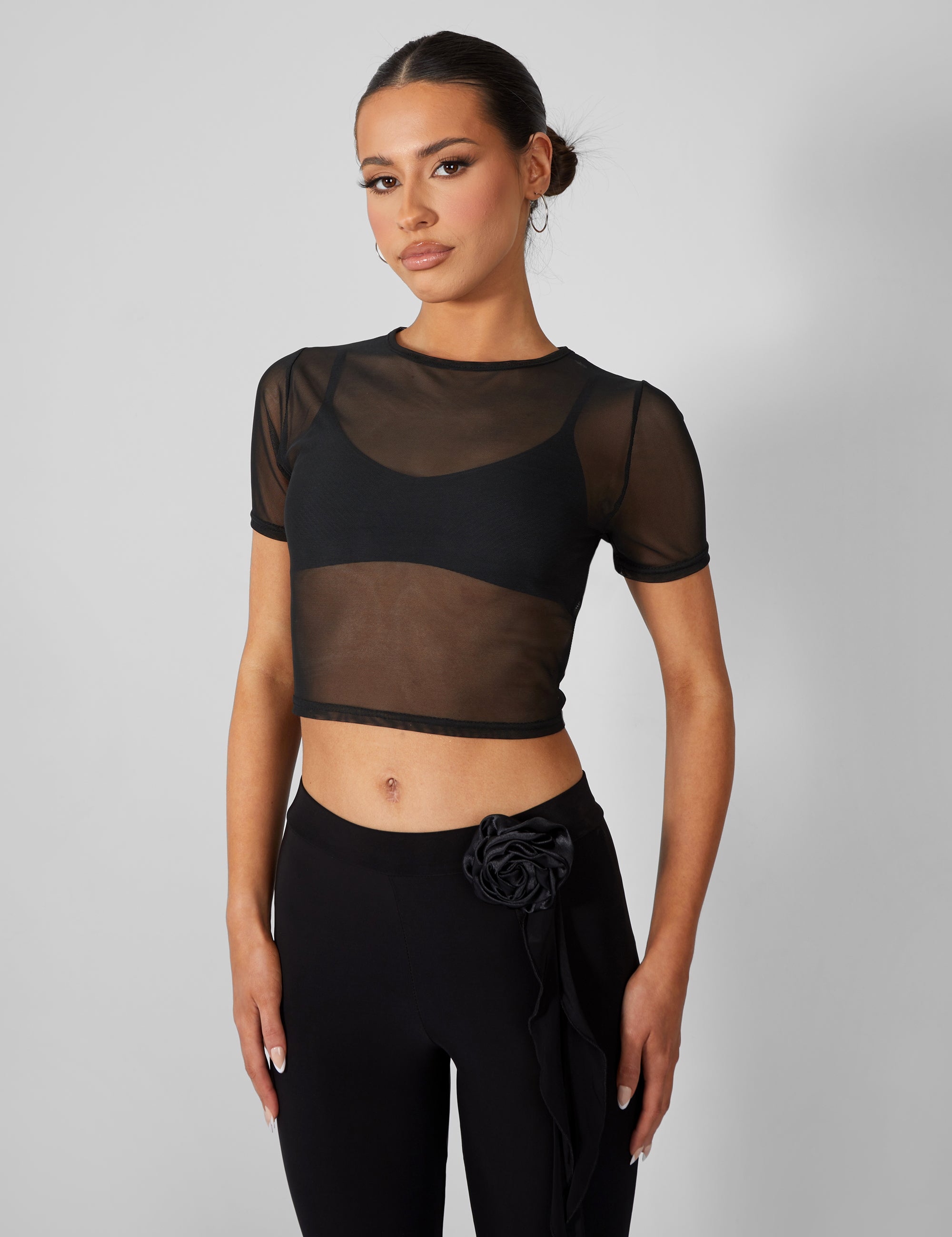 Black mesh t shirt hotsell