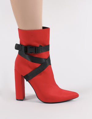 Drift Sports Luxe Ankle Boots in Red