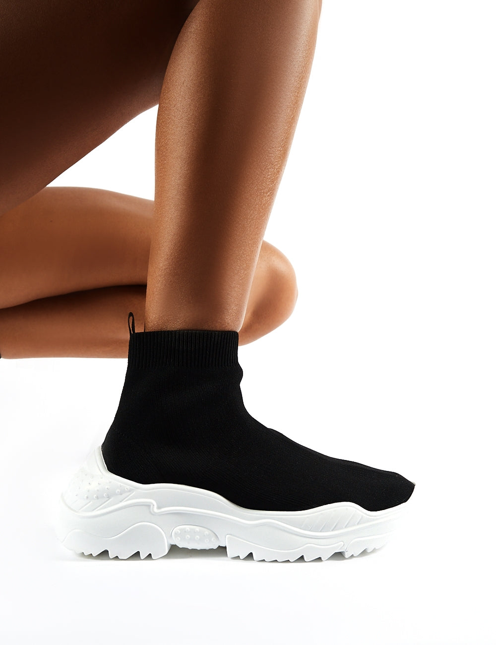 Black knit hot sale sock trainers