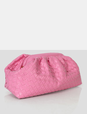 Project Pink Weave Clutch Bag