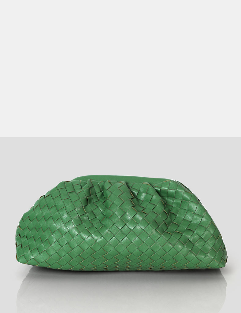 Project Green Weave Clutch Bag Green Evening Bag Public Desire