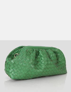 Project Green Weave Clutch Bag Green Evening Bag Public Desire