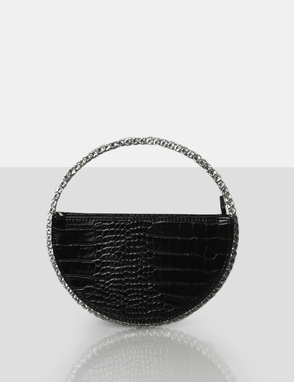 Black circle clutch online bag