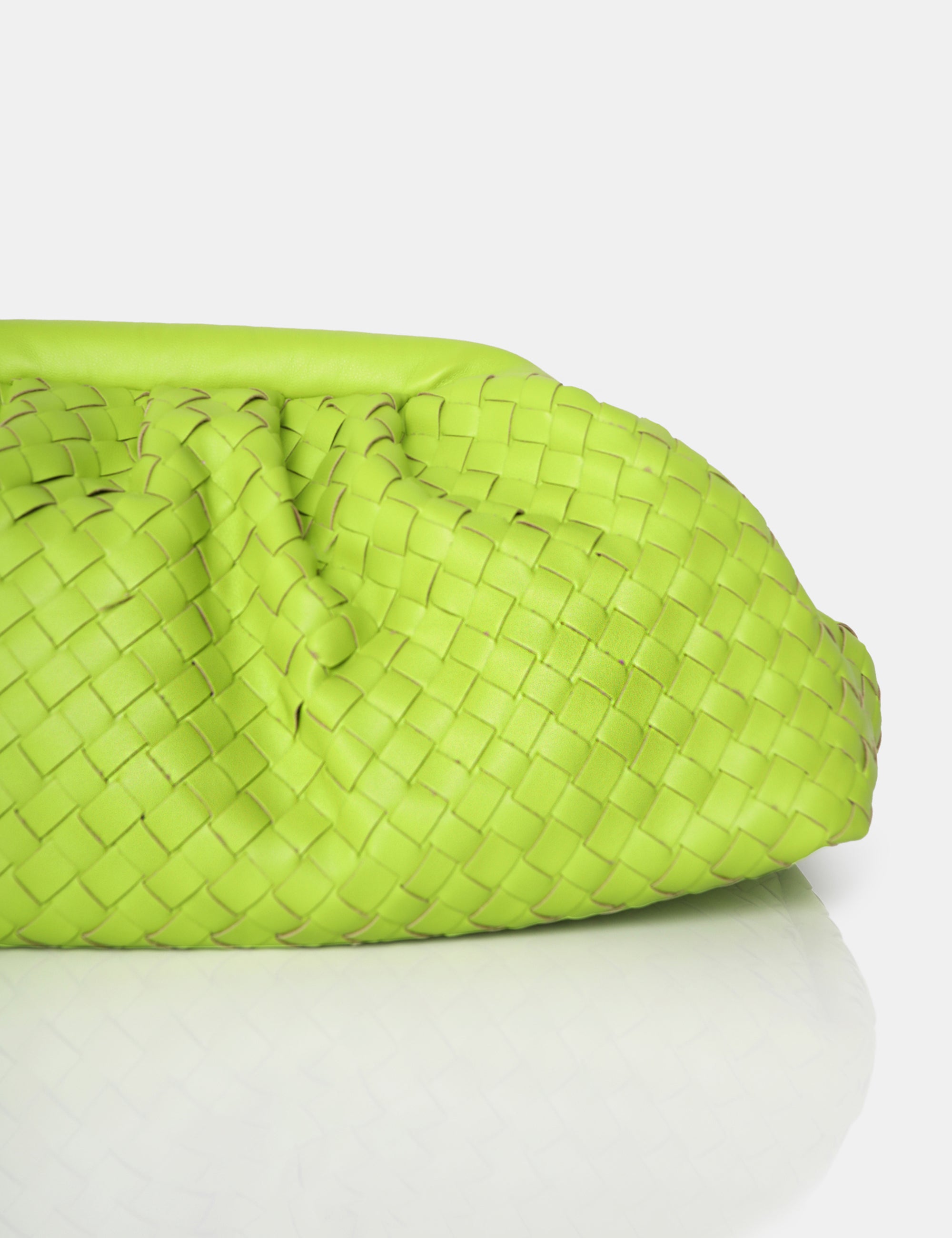 The Project Lime Woven Pu Bag Clutch Bags Public Desire