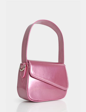 The Jolee Metallic Pink Mini Grab Handle Bag