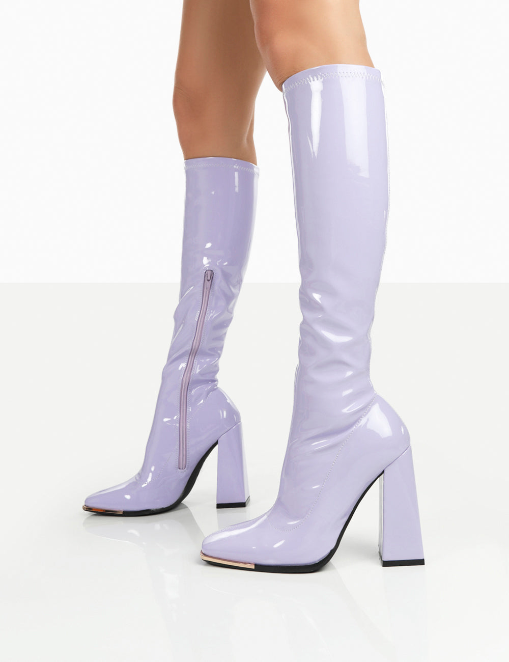 Purple on sale thigh boots