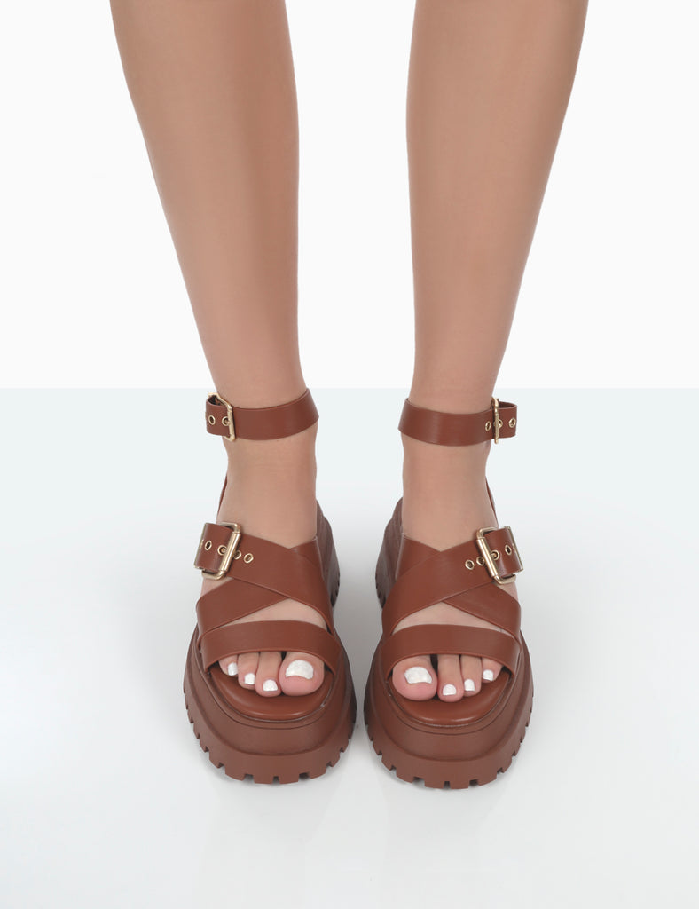 Tan chunky clearance sandals