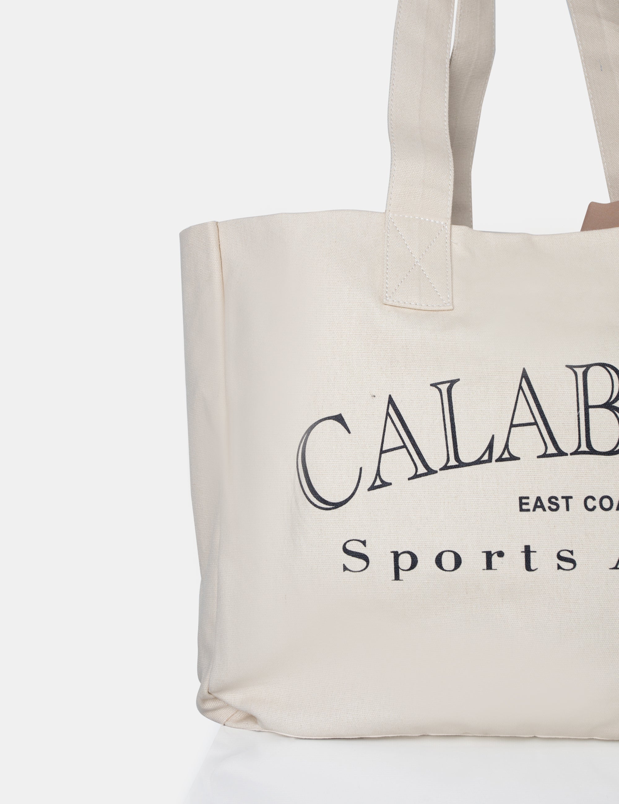 Public Desire Off White Calabasas Logo Canvas Tote Bag