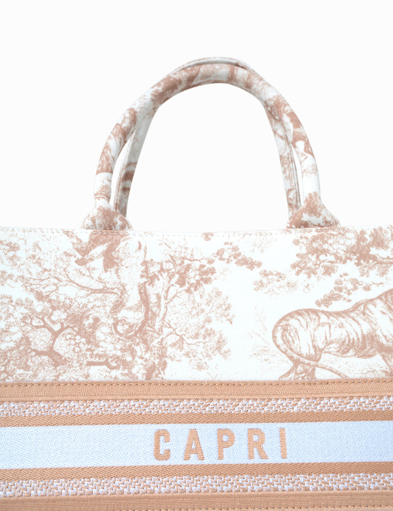 The Capri Nude Oversized Canvas Tote Bag | Public Desire