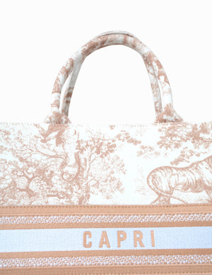 The Capri Nude Oversized Canvas Tote Bag