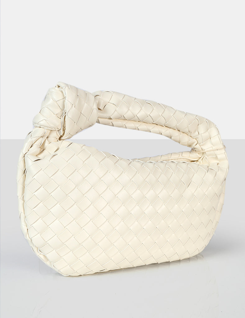 Bottega Veneta Mini Shoulder Bag with Knot, white-gold, Women's, Handbags & Purses Shoulder Bags