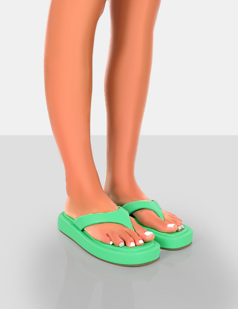 Cheap green sale flip flops